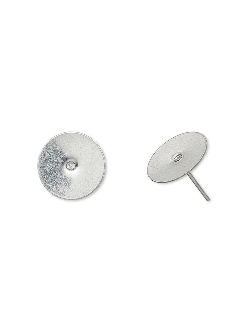 10 Surgical Steel 12mm Flat Pad Stud Earring Findings